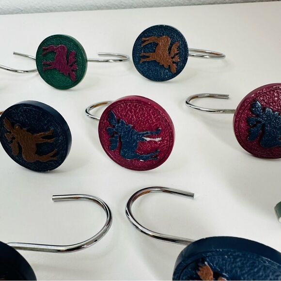 Resin Moose Shower Curtain Hangers Set Of  11 - Picture 3 of 4